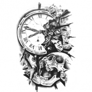 Wzór tatuażu zegar, czas
